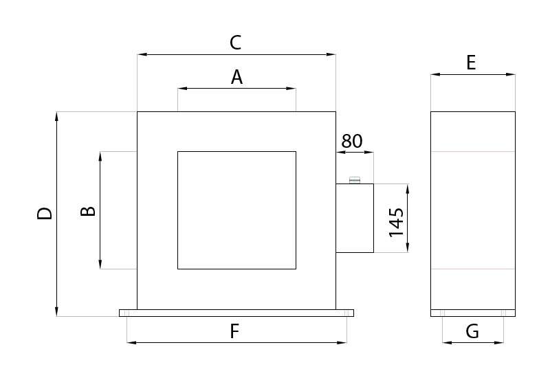Technical Drawing  - Tunnel Demagnetizer type DT