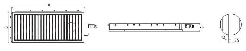 Technical Drawing - Electro-Permanent Magnetic Chuck type 25B