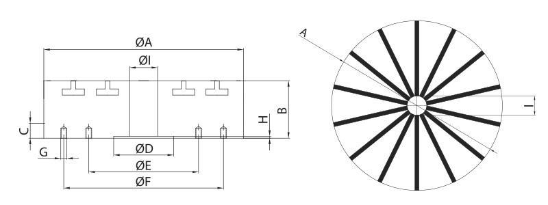 Technical Drawing - Electromagnetic Circular Chuck type ERC