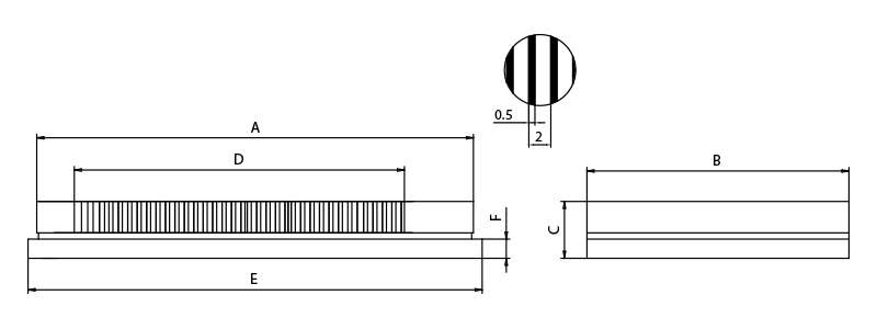 Technical Drawing - Permanent Magnetic Chuck with fine pole pitch type PF2-EDM