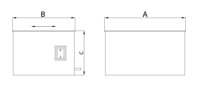 Technical Drawing - Plate Demagnetizer type DM3, DM4, DM5