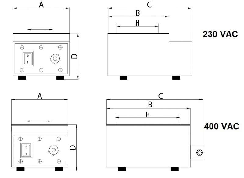 Technical Drawing - Reinforced Plate Demagnetizer type DP